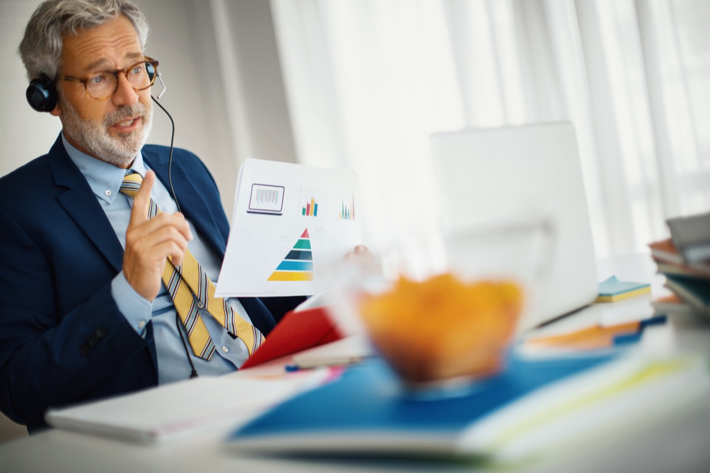 Financial planner presenting